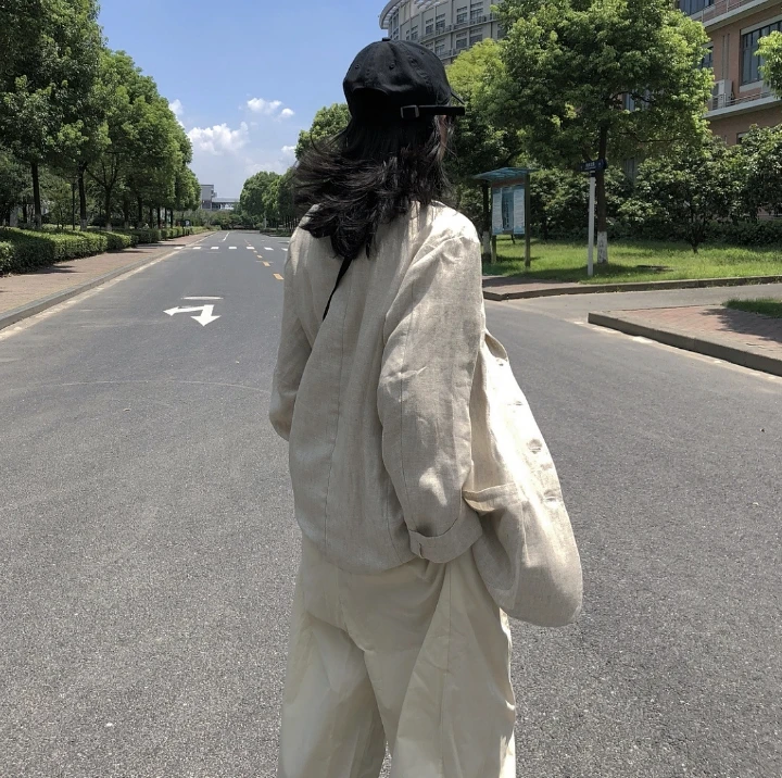 New Korean Chic Lazy Linen Small Suit Thin Jacket for Spring 2019 J20190300088 | Женская одежда