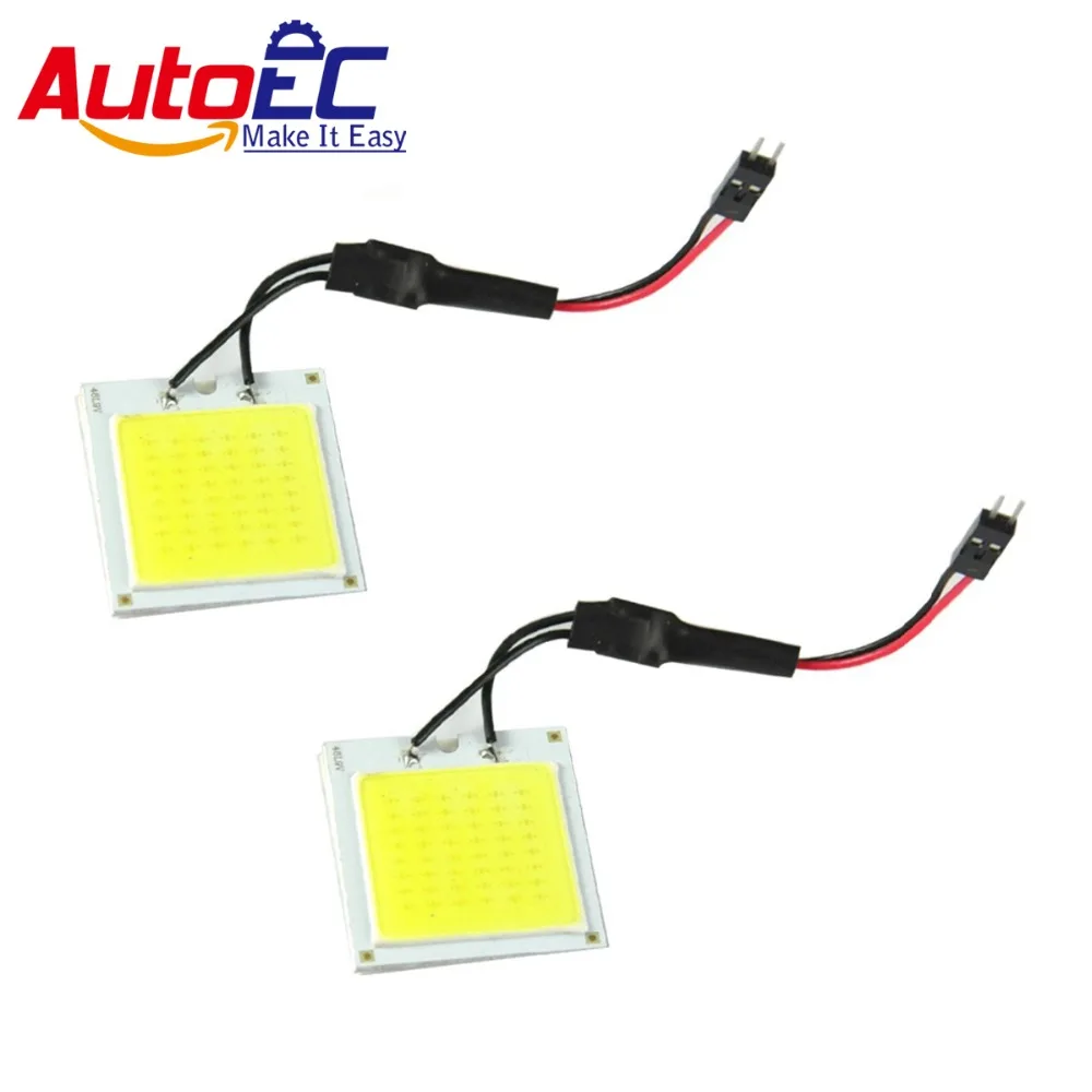 

AutoEC 10X 7W COB 48 Chips LED T10 ba9s Festoon Dome adapter Car Interior reading led Vehicle Panel Auto light white #LL27