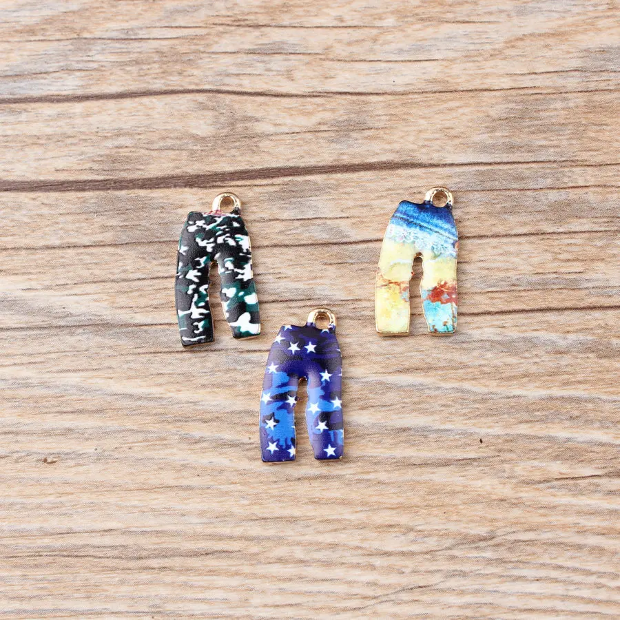 10pcs DIY jewelry accessories enamel trousers camouflage pants charms alloy gold-color pendant for bracelet necklace making
10pcs DIY jewelry accessories enamel trousers camouflage pants charms alloy gold-color pendant for bracelet necklace making
