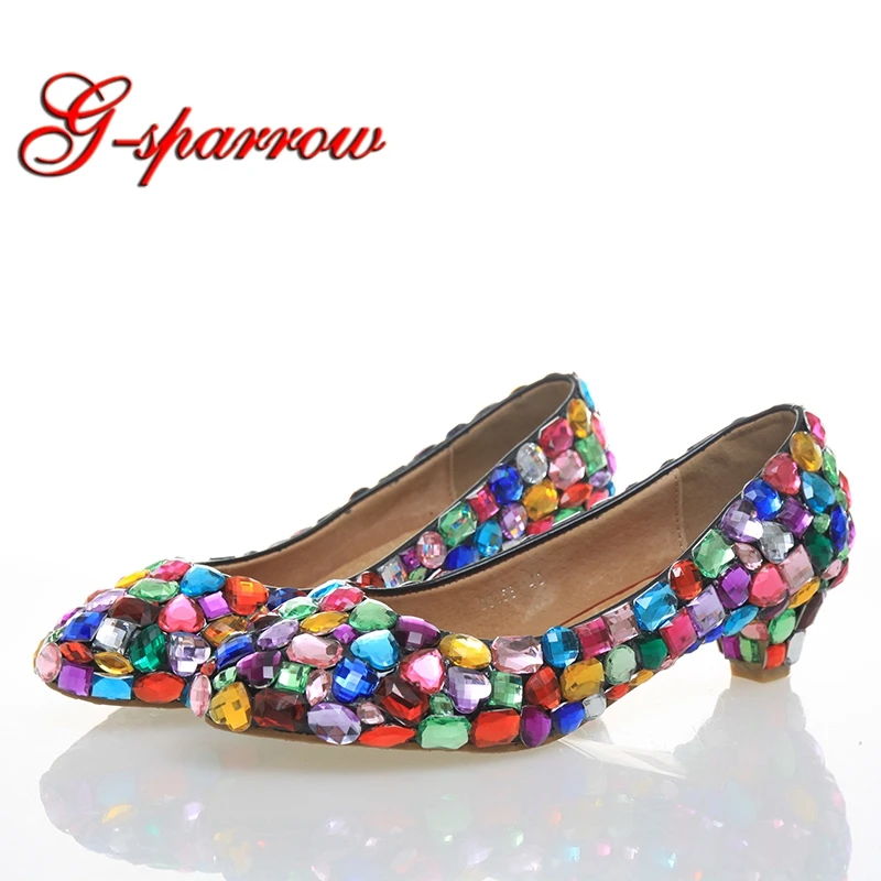 1 Inches Low Heel Crystal Mother of Bride Shoes Multicolor Kitten Heel Comfortable Wedding Party Dance Shoes Luxury Prom Shoes
1 Inches Low Heel Crystal Mother of Bride Shoes Multicolor Kitten Heel Comfortable Wedding Party Dance Shoes Luxury Prom Shoes
