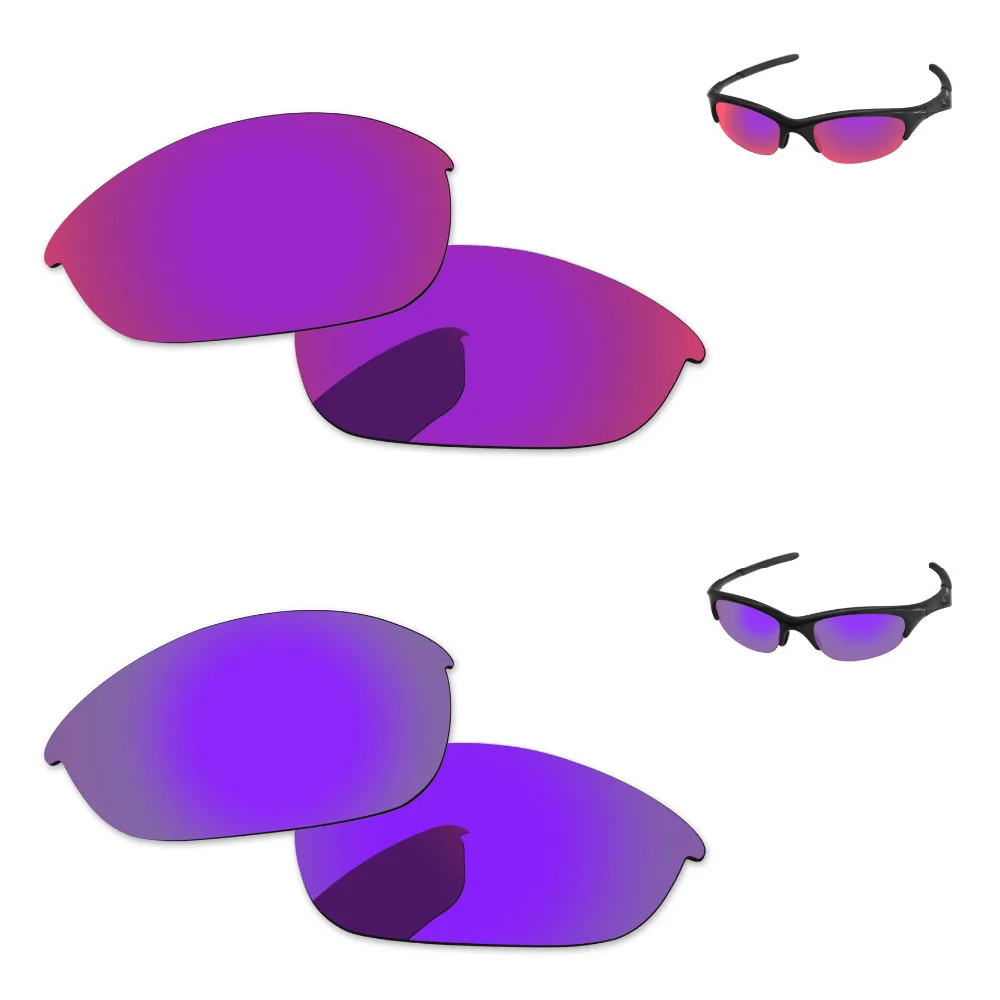 

Фиолетовый и фиолетовый красный 2 пары зеркальные поляризованные Сменные линзы для половины солнечные очки к куртке рамка 100% UVA и UVB Защита