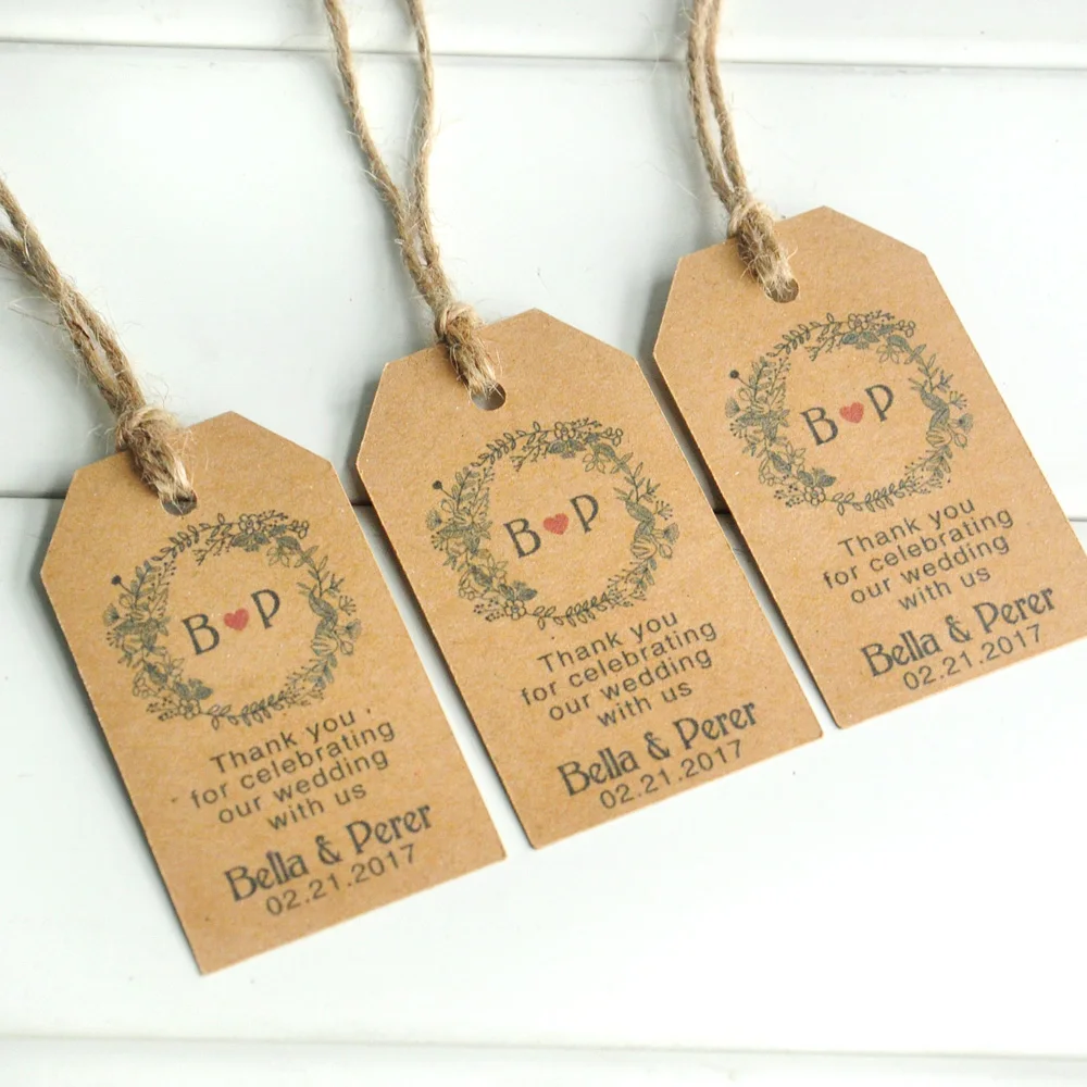 Custom Kraft Paper, Personalized Wedding Tag, Thank You Tag, Wedding Gift Tags, Wedding Party Favor, Custom Names&Date
Custom Kraft Paper, Personalized Wedding Tag, Thank You Tag, Wedding Gift Tags, Wedding Party Favor, Custom Names&Date