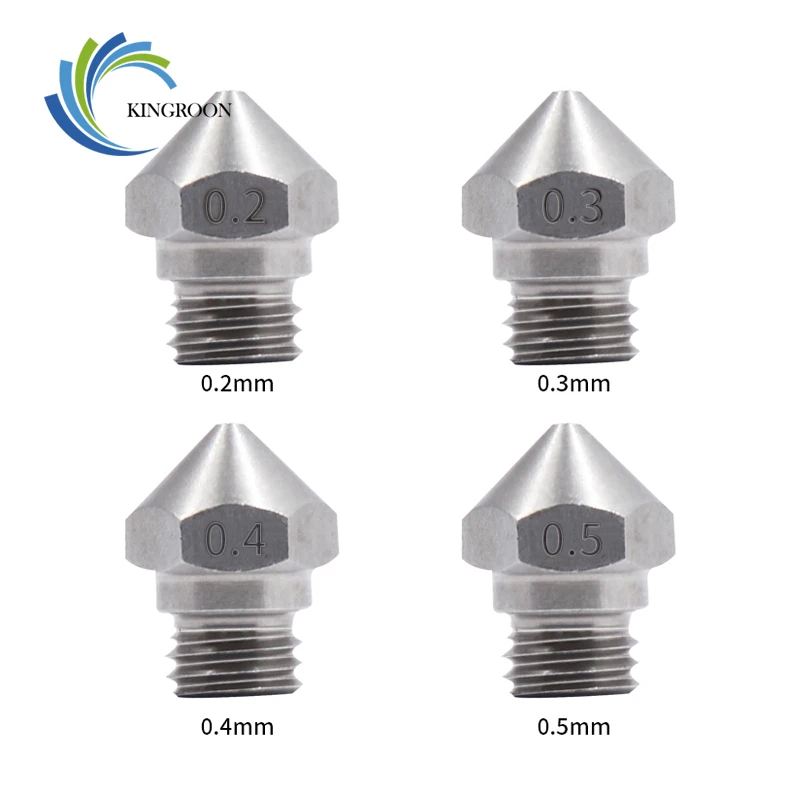 KINGROON 5Pcs MK10 Stainless Steel Nozzle For 3D Printer Parts 0.2 0.3 0.4 0.5 0.6 0.8 1.0mm 1.75mm Filament M7 Thread Nozzles
KINGROON 5Pcs MK10 Stainless Steel Nozzle For 3D Printer Parts 0.2 0.3 0.4 0.5 0.6 0.8 1.0mm 1.75mm Filament M7 Thread Nozzles