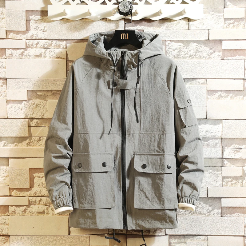 Ветровка мужская с капюшоном модная брендовая куртка верхняя одежда 4XL 5XL весна
