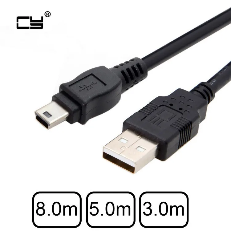 8m 5m 3m Mini USB T Port V3 5Pin to USB 2.0 Male Data Cable for Hard Disk & Camera & Phone
8m 5m 3m Mini USB T Port V3 5Pin to USB 2.0 Male Data Cable for Hard Disk & Camera & Phone