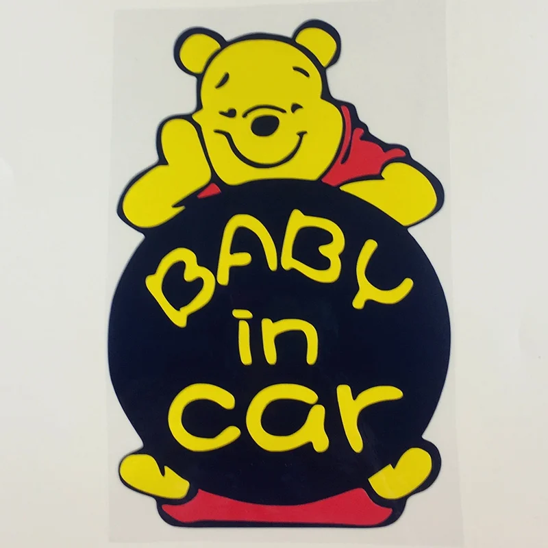 17 см * 12 автомобильные наклейки Winnie Teddy Bear Baby In Car Мультяшные Милые Красочные