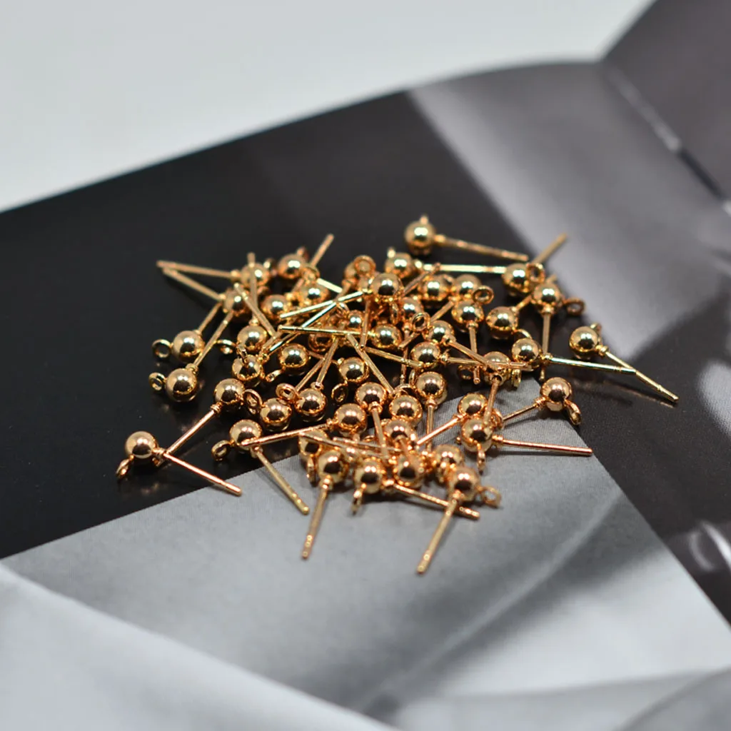 100 Pieces Copper-plated Ball Loop Earring Ear Post Stud Findings Earring Accessories Gold/White K
100 Pieces Copper-plated Ball Loop Earring Ear Post Stud Findings Earring Accessories Gold/White K