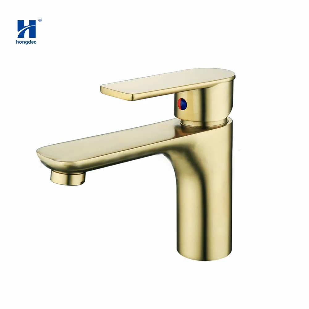 Hongdec Bathroom Tap Brushed Gold Single Handle Faucet High quality basin cold and hot mixer sink Tap
Hongdec Bathroom Tap Brushed Gold Single Handle Faucet High quality basin cold and hot mixer sink Tap