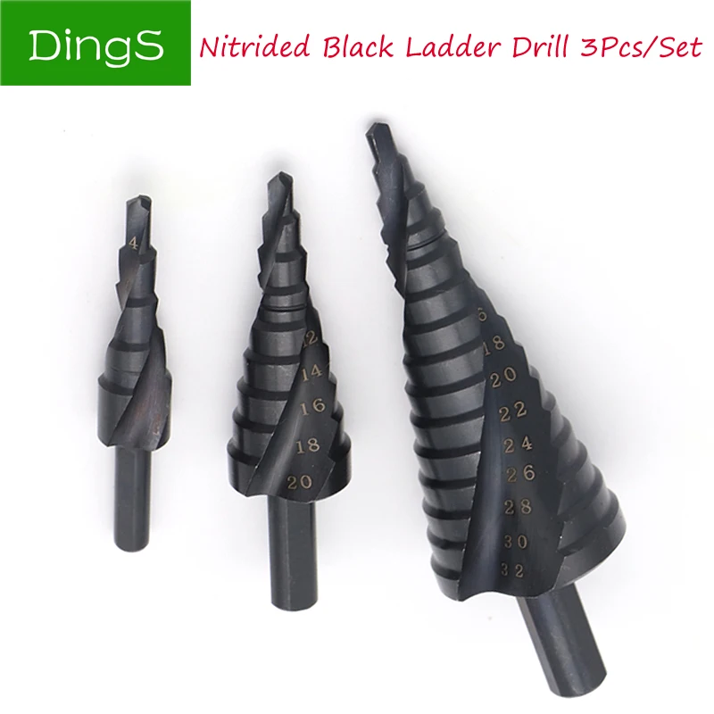 3pcs 4-12/20/32mm HSS Cobalt Step Drill Bit Nitrogen Spiral Flute High Speed Steel for Metal Cone Bits Set Hole Cutter Tools
3pcs 4-12/20/32mm HSS Cobalt Step Drill Bit Nitrogen Spiral Flute High Speed Steel for Metal Cone Bits Set Hole Cutter Tools