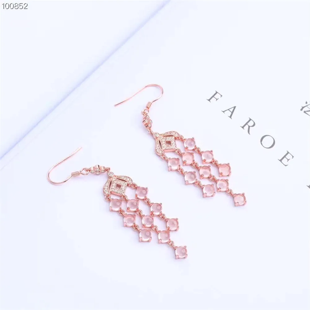 wholesale new-designed trendy gemstone jewelry 925 sterling silver natural pink crystal tassel pendant earring for women
wholesale new-designed trendy gemstone jewelry 925 sterling silver natural pink crystal tassel pendant earring for women