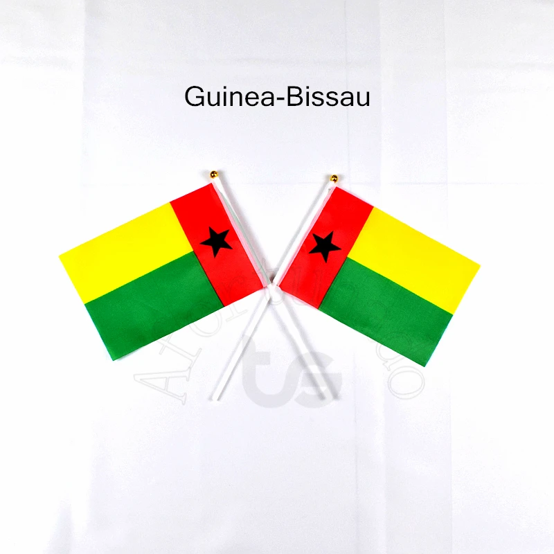 Фото Флаг страны Биссау баннер 14*21 см ручной развевающийся Национальный флаг для