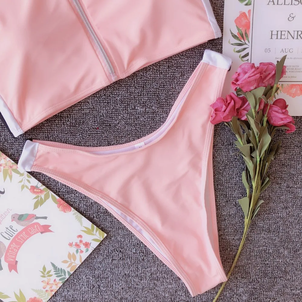 Sexy Bikini High Cut Waist Zipper Swimsuit Push Up Bikini Women Bathing Suit Short Sleeve Bathing Suits Female Beach Wear
Sexy Bikini High Cut Waist Zipper Swimsuit Push Up Bikini Women Bathing Suit Short Sleeve Bathing Suits Female Beach Wear