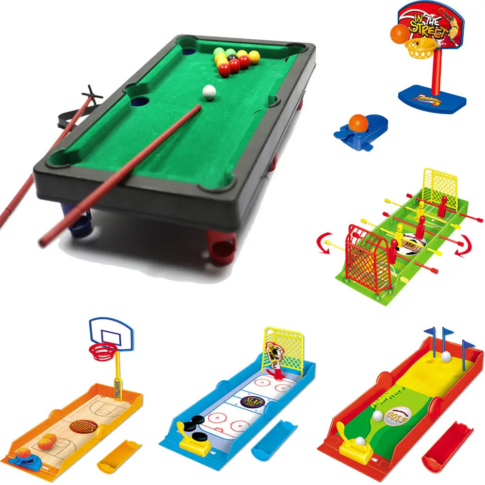 Kids Table Shooting Ball Game Desktop Finger Play Ball Mini Football Basketball Golf Sport Game Toys parcours de bille enf
Kids Table Shooting Ball Game Desktop Finger Play Ball Mini Football Basketball Golf Sport Game Toys parcours de bille enf