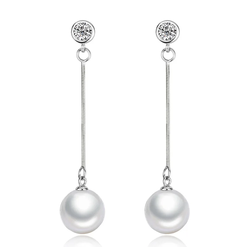 Fashion Cute Ear Wire Silver Color Earrings Female Austrian Crystal Long Drop Crystal Pearl Jewelry Dangle Earrings Brincos
Fashion Cute Ear Wire Silver Color Earrings Female Austrian Crystal Long Drop Crystal Pearl Jewelry Dangle Earrings Brincos