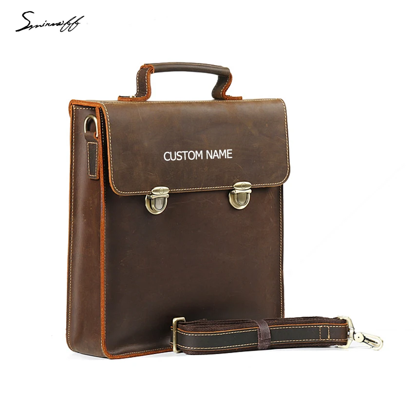 Genuine Cow Leather MenHandbag engrave Name Laptop Bag Small Hasp Cover Handbags Men Fashion Messenger Bag
Genuine Cow Leather MenHandbag engrave Name Laptop Bag Small Hasp Cover Handbags Men Fashion Messenger Bag