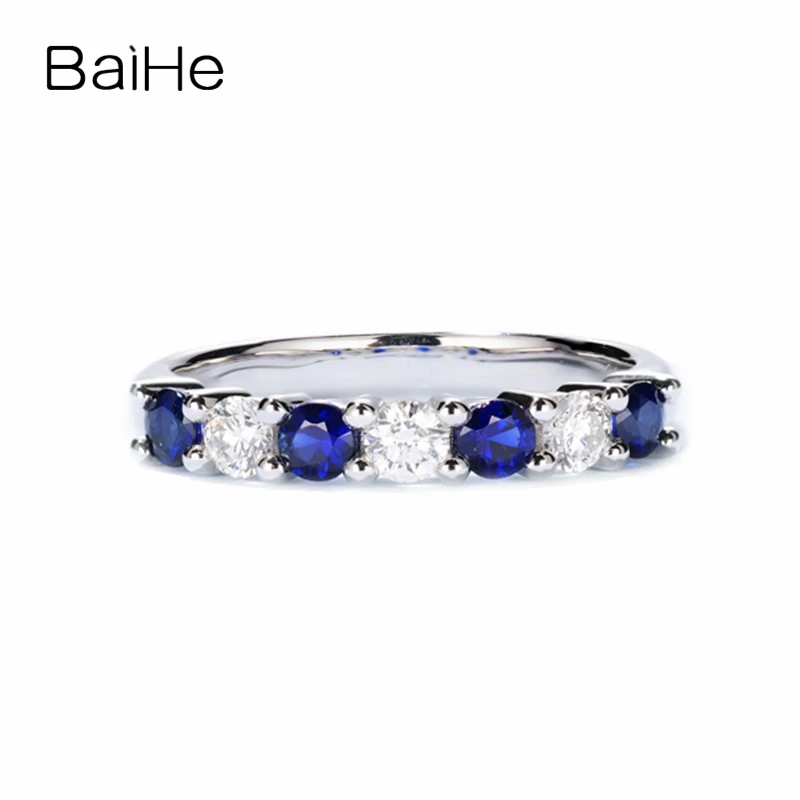 BAIHE Solid 14K White Gold H/SI Round Natural Diamonds Sapphire Wedding Trendy noble Diamonds Sapphire Ring
BAIHE Solid 14K White Gold H/SI Round Natural Diamonds Sapphire Wedding Trendy noble Diamonds Sapphire Ring
