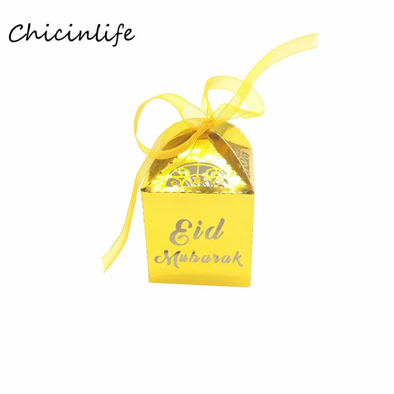Chicinlife 50 шт. Золотой Серебряный ИД Mubarak коробка для конфет с лентой ИД украшение для вечерние Подарочная коробка товары для Рамадана
Chicinlife 50 шт. Золотой Серебряный ИД Mubarak коробка для конфет с лентой ИД украшение для вечерние Подарочная коробка товары для Рамадана