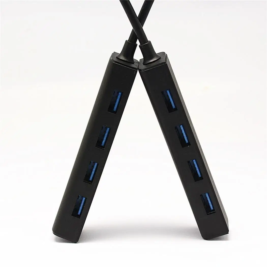 4 порта USB 3 0 концентратор Высокоскоростной разветвитель черный удлинитель
