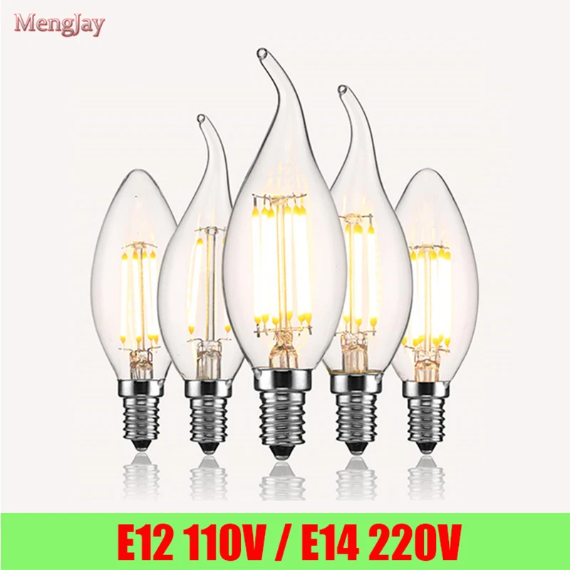 1x LED Lamp E12 2W 4W AC 110V Energy saving NOT Dimmable Filament Glass Housing Bulb Light Retro Candle Pointed-tail Lighting
1x LED Lamp E12 2W 4W AC 110V Energy saving NOT Dimmable Filament Glass Housing Bulb Light Retro Candle Pointed-tail Lighting