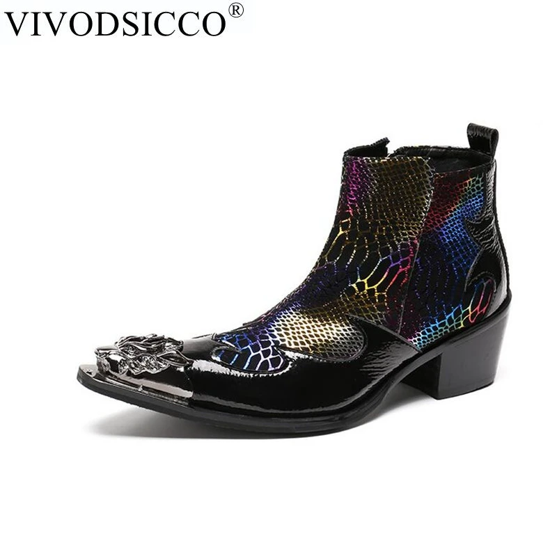 VIVODSICCO Fashion Luxury Men Boots Genuine Leather Ankle Sanke Boots Men Italian Business Dress Shoes Pointed Toe Cowboy Boots
VIVODSICCO Fashion Luxury Men Boots Genuine Leather Ankle Sanke Boots Men Italian Business Dress Shoes Pointed Toe Cowboy Boots