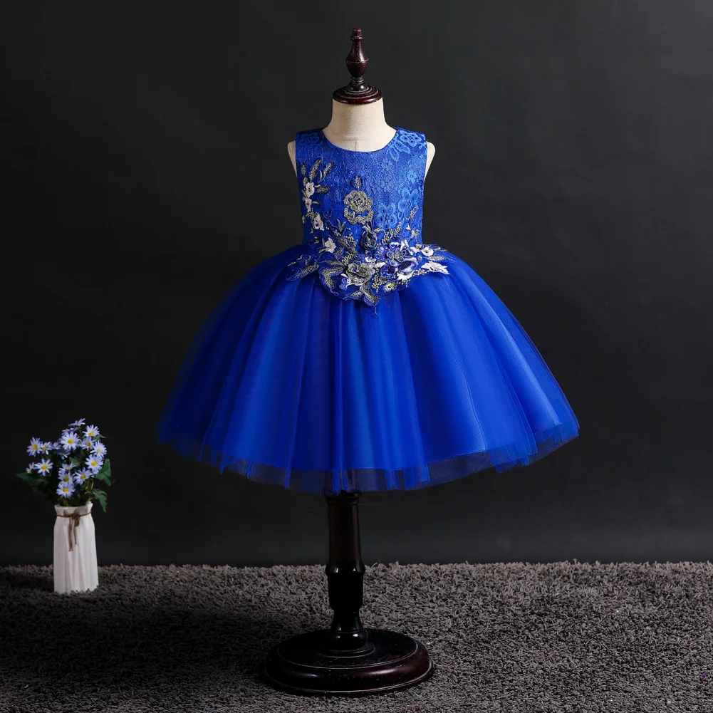 Платье с цветочным узором для девочек детское платье без рукавов объемным