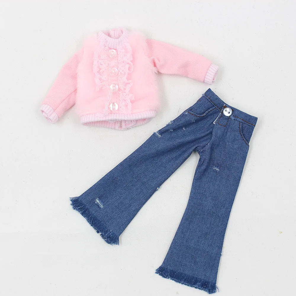 

DBS blyth doll clothes Pink jacket the cowboy pants suitable 30cm joint body , icy, jecci five, licca body 1/6 doll