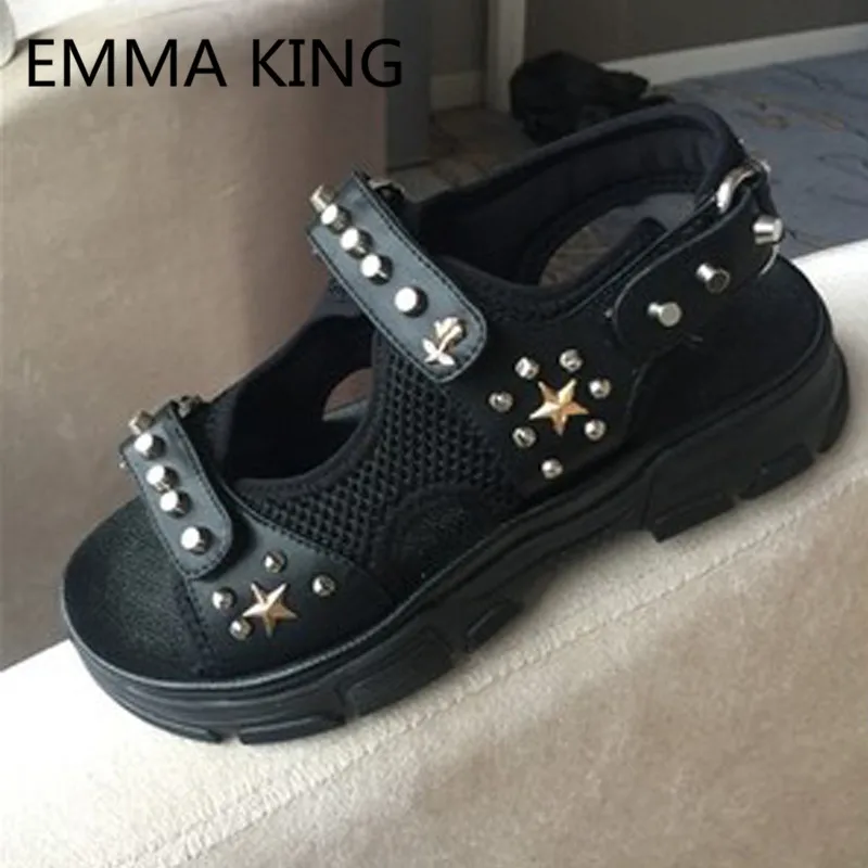 New Design Star Rivets Women's Casual Flats Sandals Open Toe Ankle Strap Ladies Sport Running Shoes Woman Platform Roman Sandals
New Design Star Rivets Women's Casual Flats Sandals Open Toe Ankle Strap Ladies Sport Running Shoes Woman Platform Roman Sandals