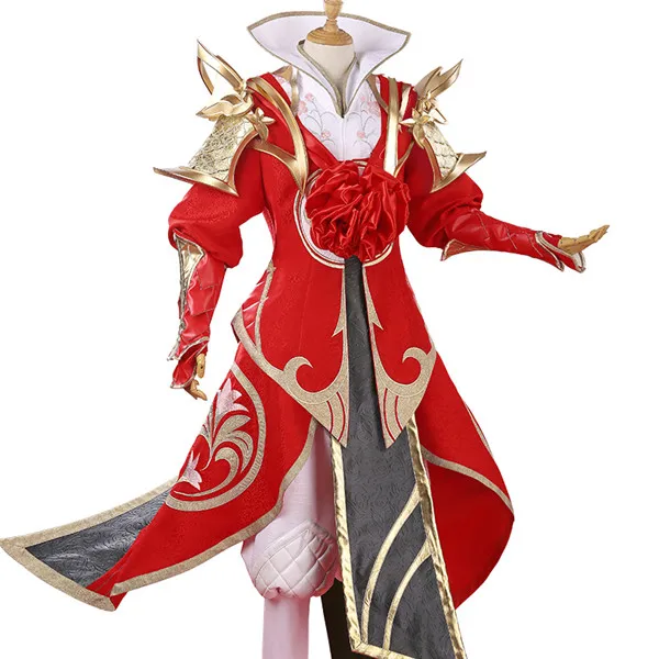 

2019 Hot Game King of Glory Cosplay Costume Bao Sun Wukong Red Coat+Pants+Hat Cool Style Full Sets