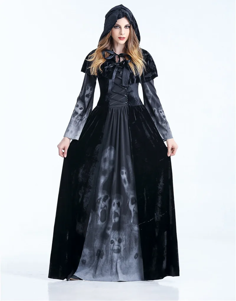 Medieval Renaissance Adult witch Gothic Queen of Vampire Black Fancy Dress Halloween Women Cosplay Costume Outfit
Medieval Renaissance Adult witch Gothic Queen of Vampire Black Fancy Dress Halloween Women Cosplay Costume Outfit