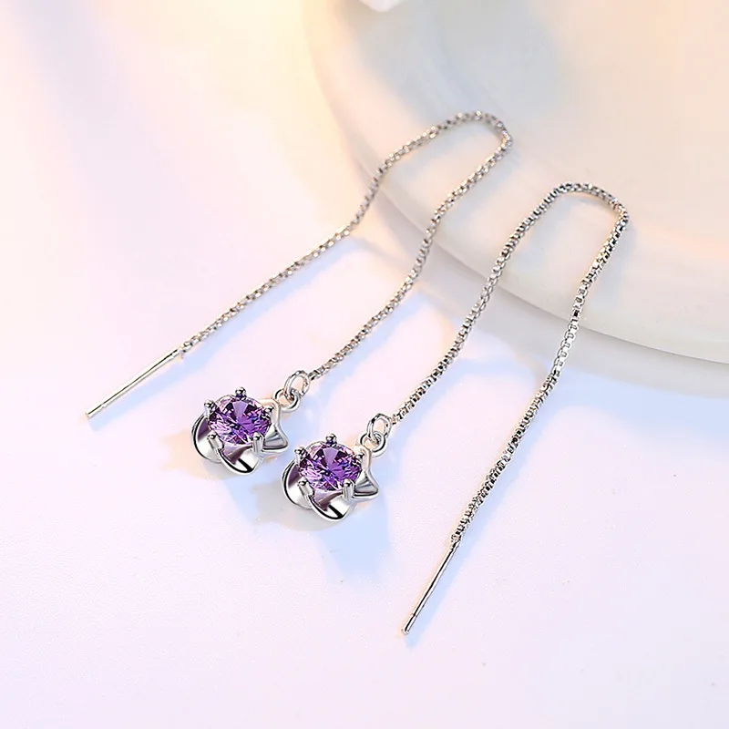 Fanqieliu Long 925 Sterling Silver Earrings Women Flower Purple & White Natural Crystal Zircon Drop Earrings Female FQL193274
Fanqieliu Long 925 Sterling Silver Earrings Women Flower Purple & White Natural Crystal Zircon Drop Earrings Female FQL193274