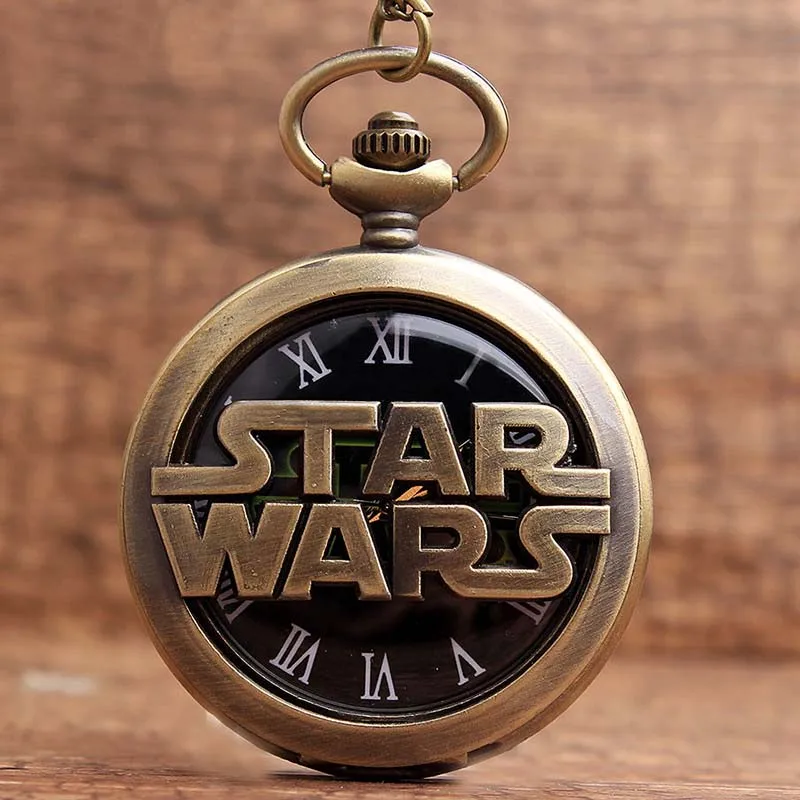 Vintage Bronze Star Wars Quartz Pocket Watches Neckalce Hollow Metal Fob Chain Clock Pendants For Men Women Gifts
Vintage Bronze Star Wars Quartz Pocket Watches Neckalce Hollow Metal Fob Chain Clock Pendants For Men Women Gifts