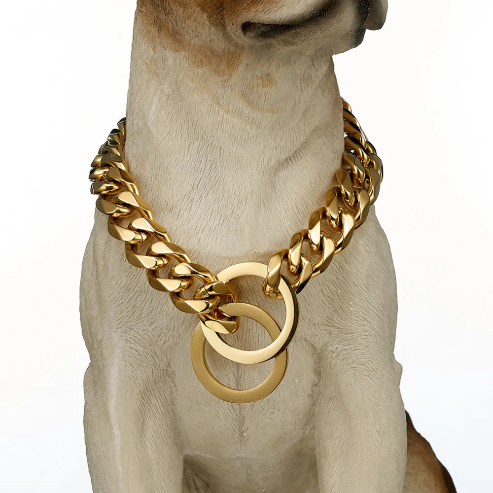 12/15/17/19MM New Arrive Stainless Steel Gold Tone Cuban Link Chain Pet Safety Choker Collars Dog Supplies Necklace 12-36" Hot
12/15/17/19MM New Arrive Stainless Steel Gold Tone Cuban Link Chain Pet Safety Choker Collars Dog Supplies Necklace 12-36" Hot