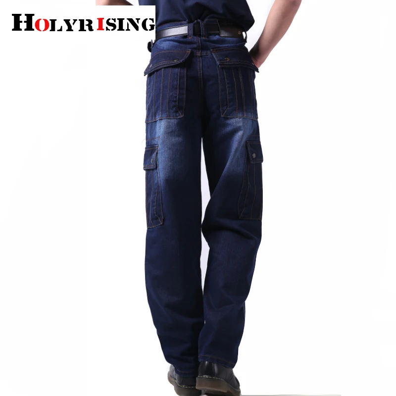 Джинсы карго Holyrising мужские с множеством карманов классические джинсы