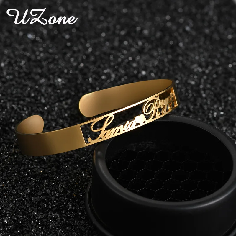 UZone Personalized 10mm Hand Link Letter Bangles Custom Name Stainless Steel Bracelets for Men Women Gifts
UZone Personalized 10mm Hand Link Letter Bangles Custom Name Stainless Steel Bracelets for Men Women Gifts