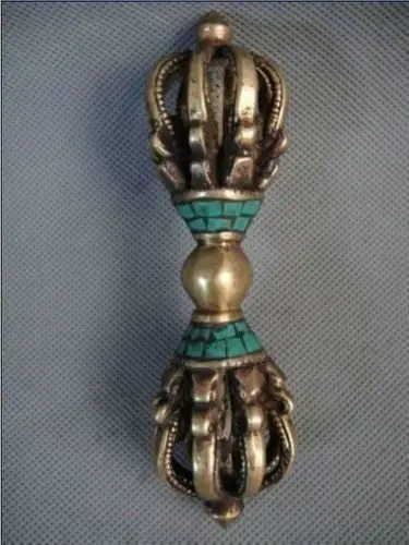 Elaborate Chinese Tibetan Buddhism Copper Turquoise Buddhist Ritual Tool Hand Vajra Dorje
Elaborate Chinese Tibetan Buddhism Copper Turquoise Buddhist Ritual Tool Hand Vajra Dorje