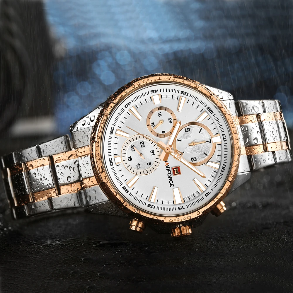 NAVIFORCE Luxury Business Men Wristwatches Steel Quartz Watch Man 12/24H Display Classics Fashion Male Clock Relogio Masculino
NAVIFORCE Luxury Business Men Wristwatches Steel Quartz Watch Man 12/24H Display Classics Fashion Male Clock Relogio Masculino