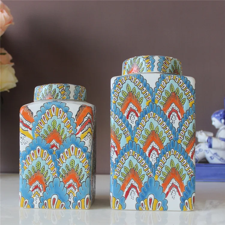 Asian Style Glaze Square Storage jar Tea Home pot Accessories Model Rooms home Furnishings porcelain ceramic jar vase
Asian Style Glaze Square Storage jar Tea Home pot Accessories Model Rooms home Furnishings porcelain ceramic jar vase