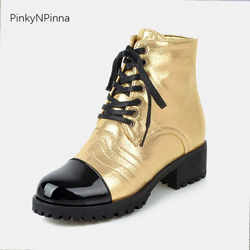 2019 new ankle British boots female patent leather lace up round toe chunky heels sequined cloth bling plush Martin shoes woman
2019 new ankle British boots female patent leather lace up round toe chunky heels sequined cloth bling plush Martin shoes woman