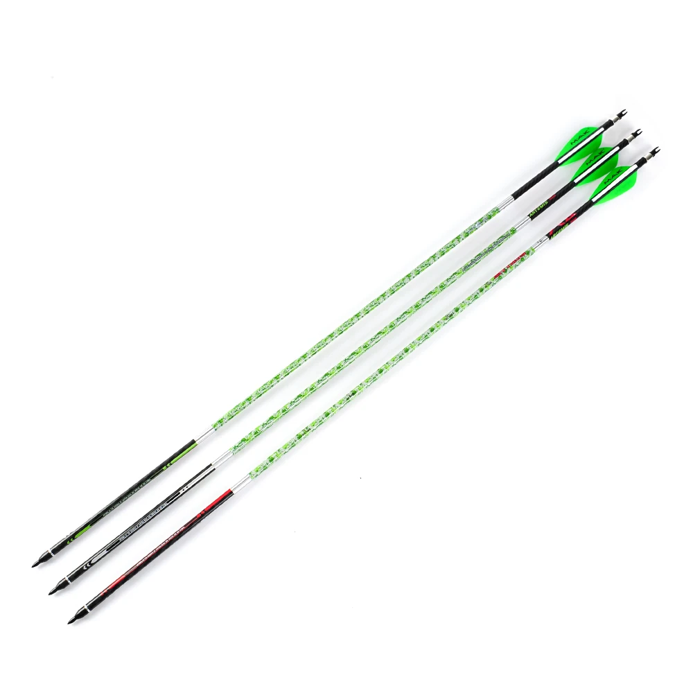 30 Inches Mixed Carbon Arrows Spine 550 with Replaceable Arrowhead for Recurve/Compound Bow Archery Hunting
30 Inches Mixed Carbon Arrows Spine 550 with Replaceable Arrowhead for Recurve/Compound Bow Archery Hunting