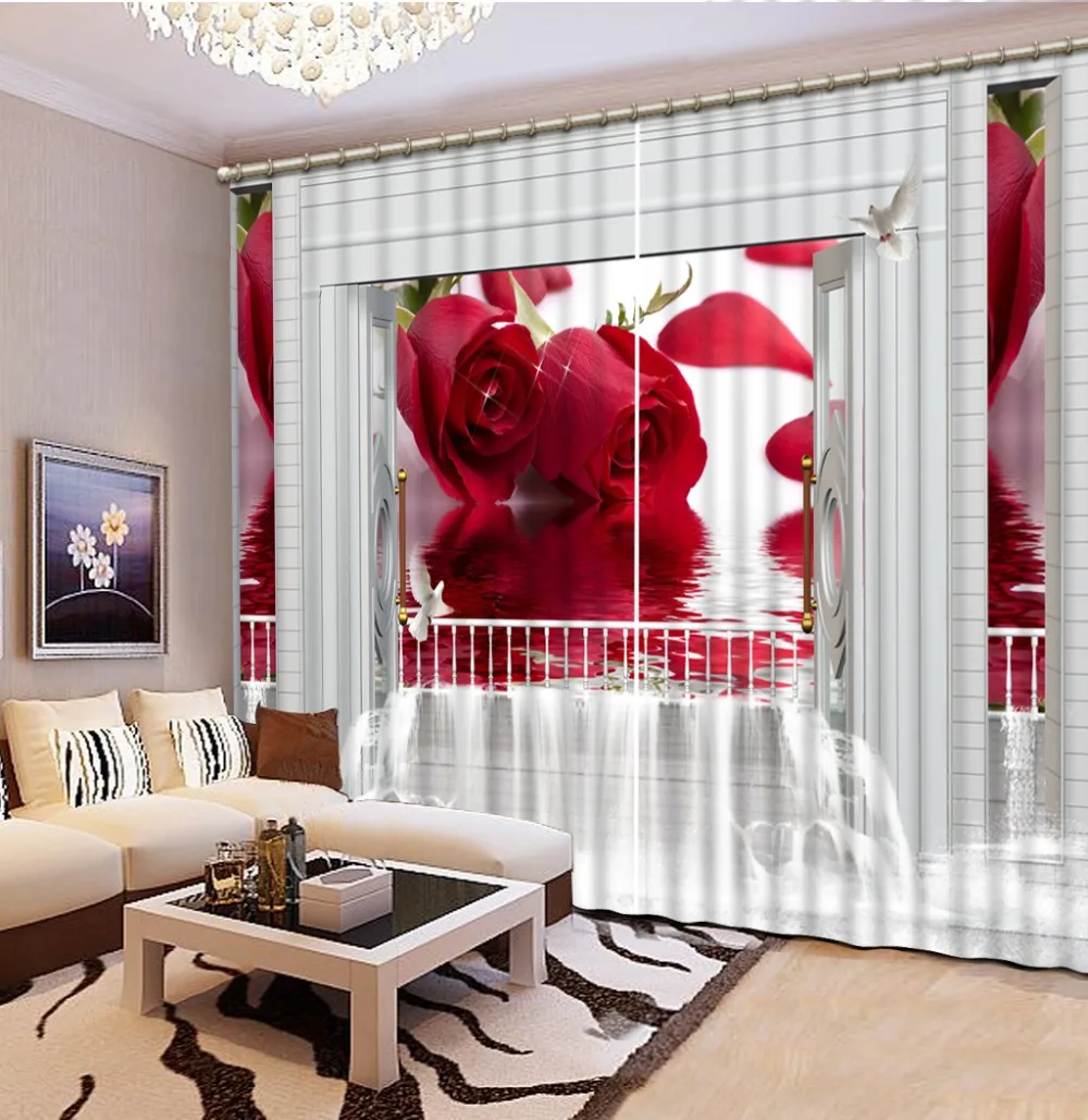 Rose 3D Window Curtains For Living Room Bedroom custom Photo Printing Blackout 3D Curtains
Rose 3D Window Curtains For Living Room Bedroom custom Photo Printing Blackout 3D Curtains