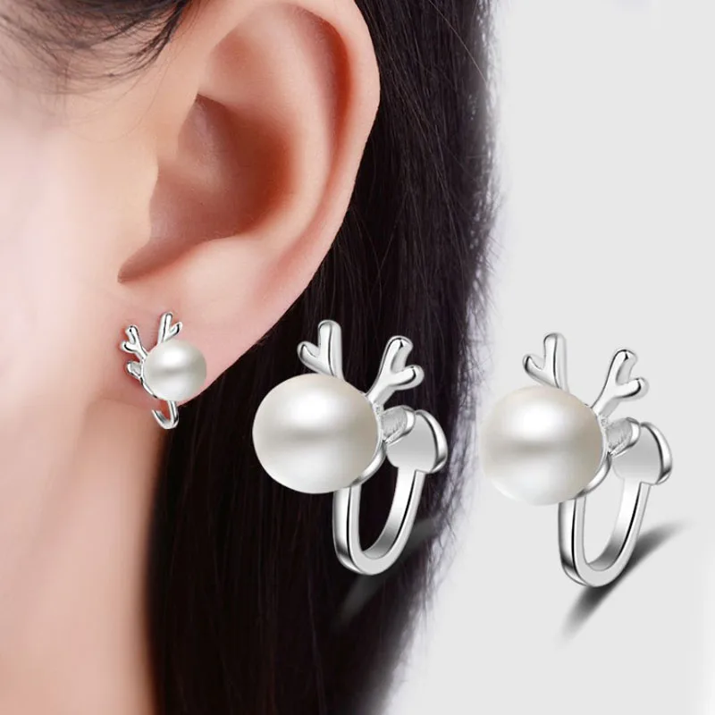 KOFSAC 2018 Hot 925 Silver Ear Cuff Earrings For Women Charming Cute Fawn Pearl Non Piercing Cartilage Ear Clip Jewelry Gifts
KOFSAC 2018 Hot 925 Silver Ear Cuff Earrings For Women Charming Cute Fawn Pearl Non Piercing Cartilage Ear Clip Jewelry Gifts