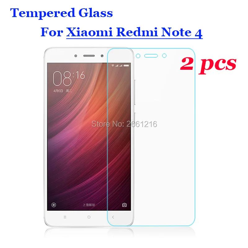 

2 Pcs/Lot For Xiaomi Redmi Note4 Tempered Glass 9H 2.5D Premium Screen Protector Film For Xiaomi Redmi Note 4 Pro Prime 5.5"