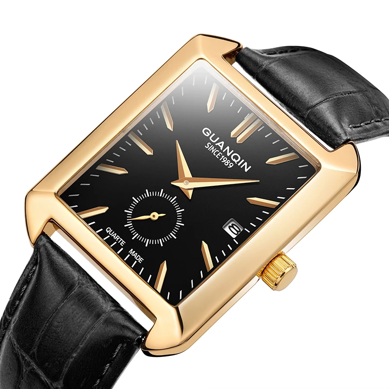 High end Men watch GUANQIN 2018 Fashion Rectangle Quartz Watch Calendar Small second dial Leather band Luxury Relogio masculino
High end Men watch GUANQIN 2018 Fashion Rectangle Quartz Watch Calendar Small second dial Leather band Luxury Relogio masculino