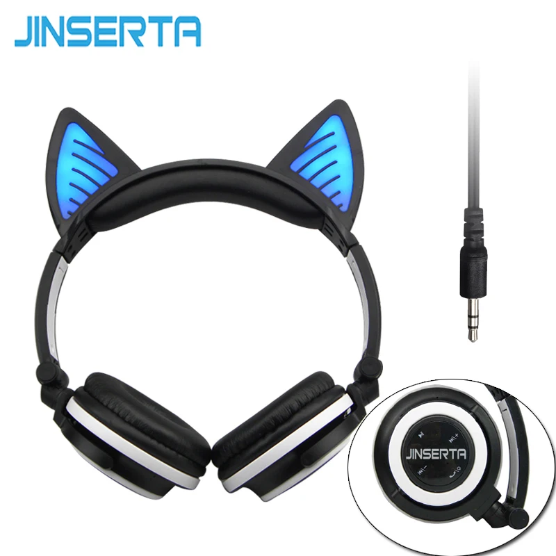JINSERTA раздвижные Косплей кошачьи наушники Bluetooth Беспроводные стереонаушники наушники с микрофоном для телефона универсальные 3,5 мм AUX
JINSERTA раздвижные Косплей кошачьи наушники Bluetooth Беспроводные стереонаушники наушники с микрофоном для телефона универсальные 3,5 мм AUX