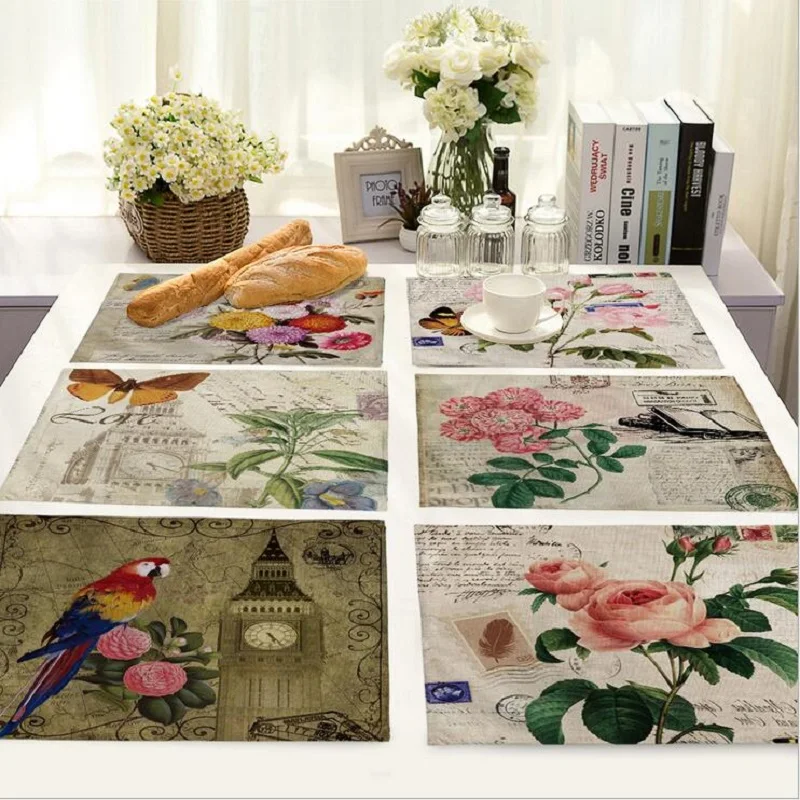 Vintage flowers and bird placemat Fabric coaster Table decoration mat Kitchen Posavasos Manteles individuales Onderzetters H208
Vintage flowers and bird placemat Fabric coaster Table decoration mat Kitchen Posavasos Manteles individuales Onderzetters H208