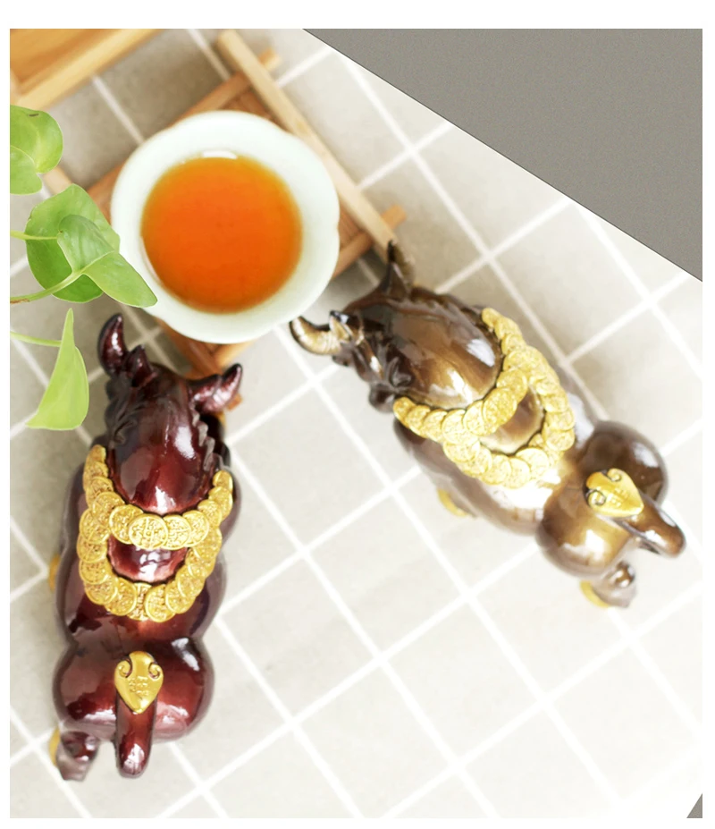 Aqumotic маленький бык счастливый чайный набор 1 шт. китайский чай ПЭТ меняющий цвет