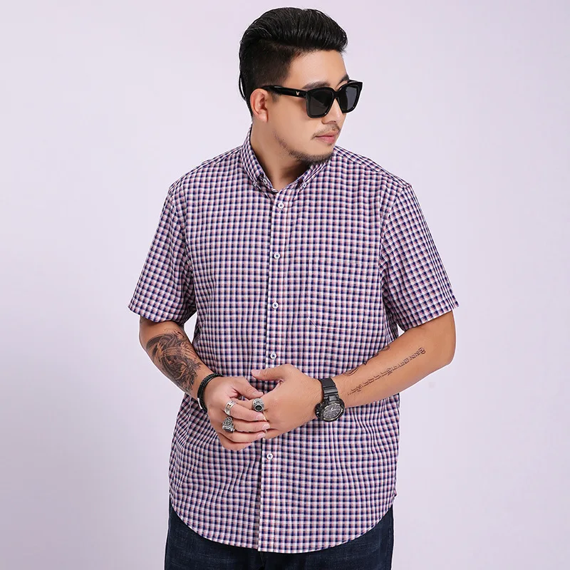 New Arrival Fashion Super Large Men Short Sleeve Loose Casual Shirts Casual Plaid 100% Cotton Plus Size 2XL 3XL 4XL5XL 6XL7XL8XL 
New Arrival Fashion Super Large Men Short Sleeve Loose Casual Shirts Casual Plaid 100% Cotton Plus Size 2XL 3XL 4XL5XL 6XL7XL8XL