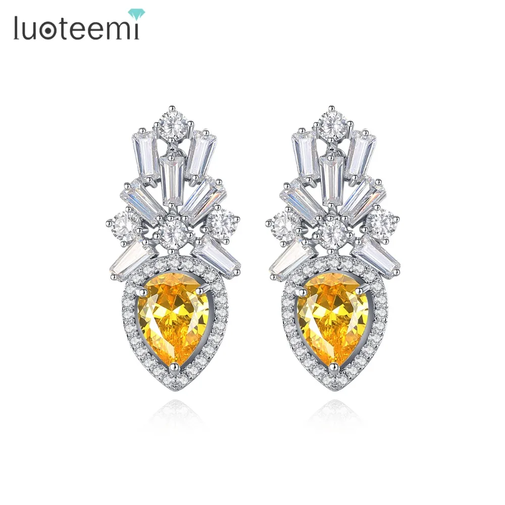LUOTEEMI New Luxury White Gold Color Small Stud Earrings with Waterdrop Round Zircon Stone Women Birthday Gift Bijouterie
LUOTEEMI New Luxury White Gold Color Small Stud Earrings with Waterdrop Round Zircon Stone Women Birthday Gift Bijouterie