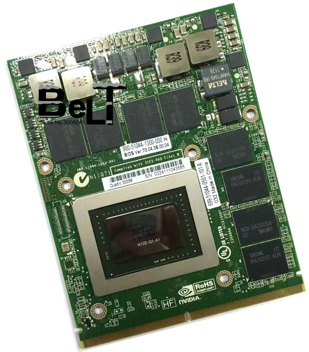 Q3000M 3000M VGA Video Card 2GB N12E-Q1-A1 For DELL M6600 M6700 For HP 8760W 8770W 8740W Laptop
Q3000M 3000M VGA Video Card 2GB N12E-Q1-A1 For DELL M6600 M6700 For HP 8760W 8770W 8740W Laptop