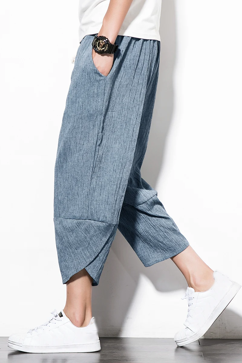 Chinese style Summer beach pants solid pencil shape darwstring trousers men linen Pants male loose calf length wide-legged pants
Chinese style Summer beach pants solid pencil shape darwstring trousers men linen Pants male loose calf length wide-legged pants